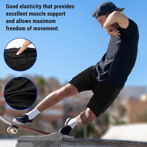 Miniatura 5 de TOMSHOO 3D Hip Protective Snowboard Butt Pads Impact Shorts Tailbone Protection Crash Pants for Skiing Skateboarding, Men Women