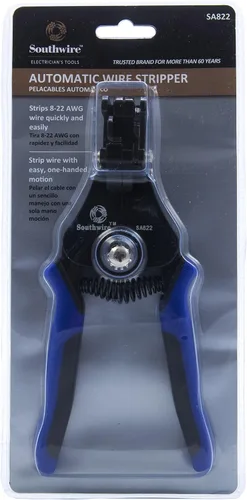 Miniatura 2 de Southwire Herramienta peladora automática – Tiras de cables sólidos de 8-18 AWG y cables trenzados de 10-20 AWG – Acción suave en un solo paso