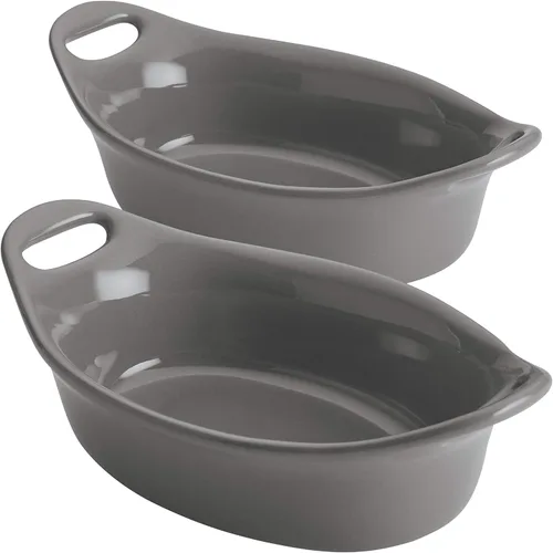Miniatura 12 de Rachael Ray Ceramics - Juego de gratin ovalado, dos piezas de 355 ml, color azul agave