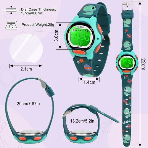 Miniatura 4 de Kids Watch Digital with Cartoon Band, Colorful LED Lights 30M Waterproof, Alarm Clock, Sport Watch with Stopwatch, Cute Child Presents for Girls