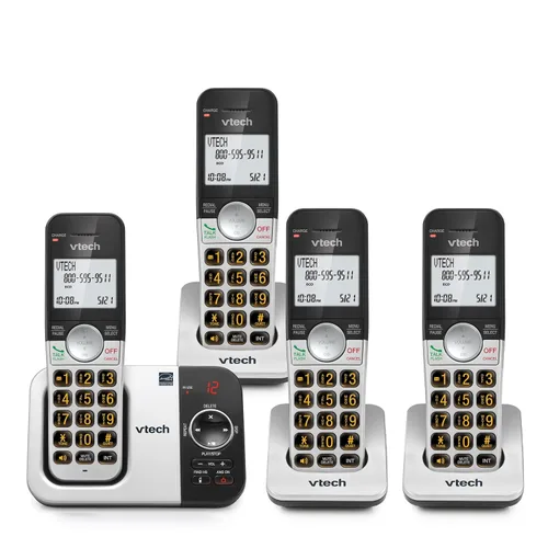 Miniatura 18 de VTech Teléfono inalámbrico de 3 auriculares con contestador, con pantalla grande y grandes botones de identificación de llamadas, altavoz