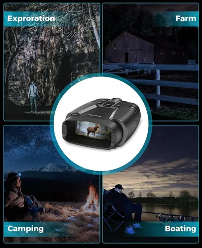 Miniatura 7 de Gafas de visión nocturna, prismáticos de visión nocturna 4K con pantalla HD de 3.99 pulgadas, 10000 mAh recargable, tarjeta de 64 GB incluida