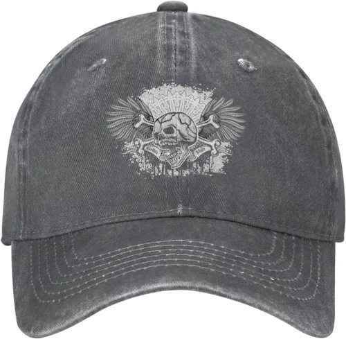 Miniatura 2 de Cowboy Hat Trendy Hats for Man and Women Djustable Four Season Outdoor Baseball Cap of Hell Skull with Angel Deep Heather
