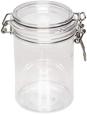 FixtureDisplays® Cierre de alambre PET Jar 25.4 fl oz Spice Jar Seal Pintura Aceite Almacenamiento Tarro Contenedor Cerradura 18615-750ML-NPF