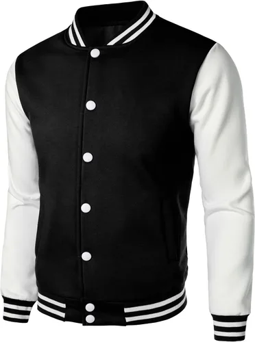 Miniatura 2 de HOOD CREW Chaquetas universitarias de moda para hombre, abrigo casual de béisbol