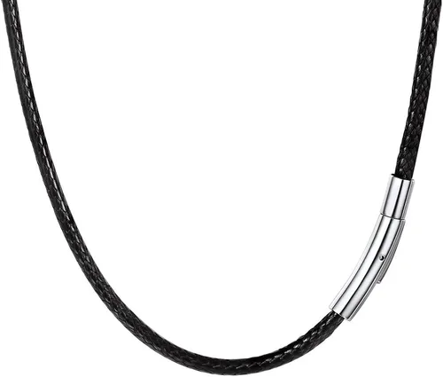 Miniatura 39 de PROSTEEL Collar de cuero impermeable para hombre, 0.079 in/0.118 in, 16 a 30 pulgadas, con cierre de acero inoxidable, cadena de bricolaje