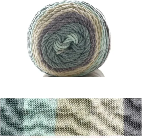 Miniatura 28 de Hilo de color de algodón para tartas, hilo multicolor arcoíris para tejer y tejer a ganchillo, 2 bolas de 7.05 oz, 45% algodón, 55% acrílico, hilo