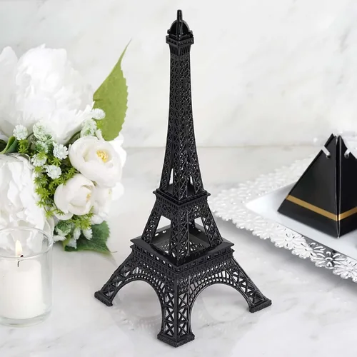 Efavormart - Centro de mesa de la torre Eiffel de metal negro de 10 pulgadas, elegante decoración de la torre Eiffel negra y figura decorativa,