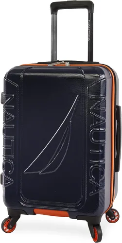 Nautica Equipaje giratorio de abedul rígido Azul marinonaranja Maleta giratoria rígida de abedul