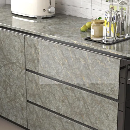 Miniatura 6 de Livelynine Papel adhesivo verde para encimeras, papel tapiz de cocina para despegar y pegar, papel tapiz de mármol verde oscuro dorado, envoltura