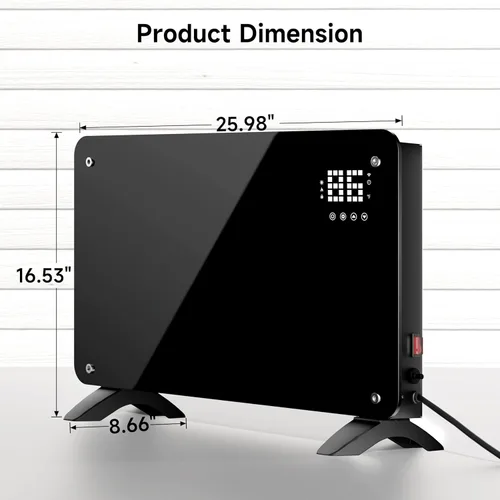 Miniatura 8 de SUNDATE Calentador de convección con control Wifi, calentador de espacio interior, calefacción eléctrica de 1500 W con control remoto, pantalla