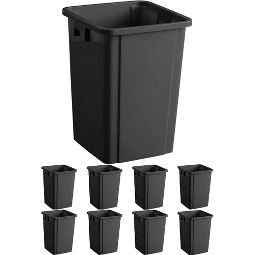 Miniatura 35 de Bote de basura cuadrado negro de 19 galones para restaurante, papelera comercial, papelera de plástico alto, papelera industrial, papelera cuadrada