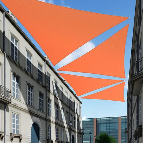Miniatura 10 de TANG Toldo parasol triangular derecho de 8 x 8 x 11 pies, para patio, con bloqueo UV, tela permeable para pérgola, patio trasero, porche, terraza