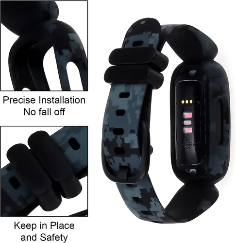 Miniatura 2 de Compatible con Fitbit Ace 3 bandas para niños, diseño suave impreso floral, accesorios de repuesto para Fitbit Ace 3 niños y niñas