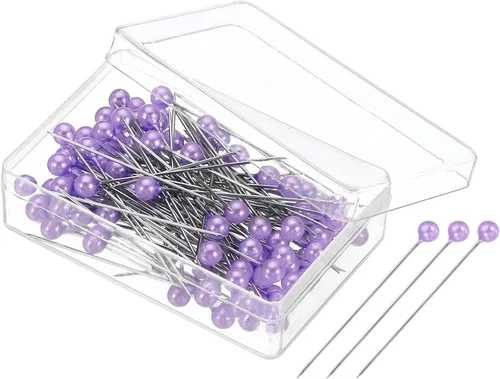 Miniatura 16 de PATIKIL 200 pines rectos de 1.5 pulgadas con cabeza de bola perlada de plástico para tela, decoración, joyería, bricolaje, manualidades y proyectos