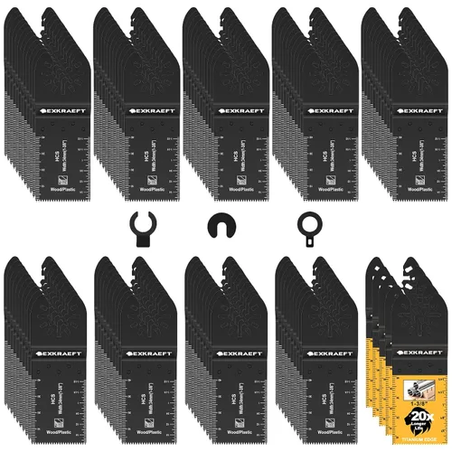 Miniatura 9 de Juego de 26 cuchillas oscilantes para herramientas oscilantes, de titanio, para madera, plástico, metal, bimetálicas, para Dewalt Milwaukee Ryobi