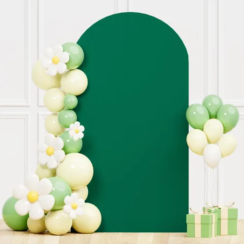 Cubierta de Arco de Boda Verde Cazador 3.3x6.6 pies Spandex Elástico Chiara Cubierta de Telón de Fondo para Soporte de Arco de Parte Superior