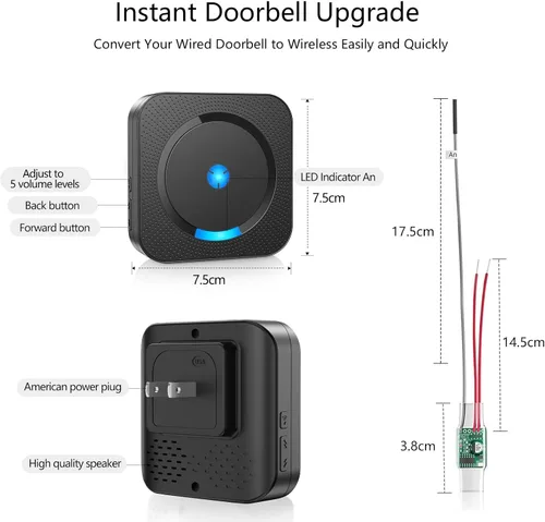 Miniatura 6 de Extensor de timbre inalámbrico para Google Nest Doorbell (cableado, 2ª generación) Extensor de timbre con receptor conectado al timbre de puerta