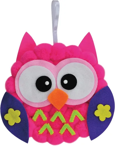 Miniatura 4 de Creativity Street Pom Pon Kit de Plato de Animal, Búho, 7" x 8" x 1", 1 Kit
