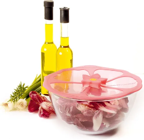 Miniatura 6 de Charles Viancin - Tapa de silicona de hibisco para almacenamiento de alimentos y cocinar - 6 pulgadas - Sellado hermético en cualquier superficie