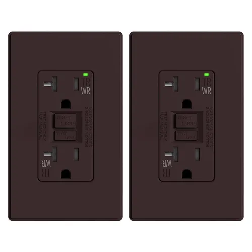 Miniatura 52 de ELEGRP Salida GFCI para Exteriores, Receptáculo GFI Eléctrico de Autoprueba de 15 Amperios con Diseño Más Delgado, Receptáculo GFCI Resistente a