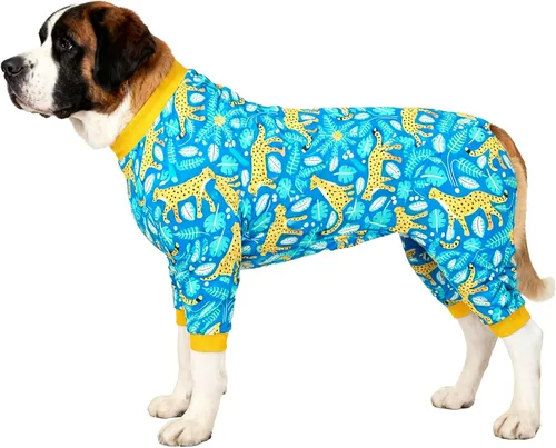 LovinPet Onsies for Dogs Large - Camisa para aliviar la ansiedad de mascotas, protección solar, pijama para perros, tela cómoda, estampado de