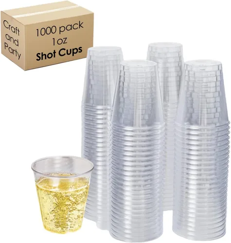 Miniatura 7 de 100 piezas de vasos transparentes premium de 1 onza. Vasos transparentes desechables para degustación de vino, vodka, whisky, shots de gelatina