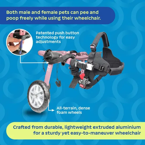 Miniatura 3 de Walkin' Wheels Silla de ruedas para perros, para perros medianos de 26 a 49 libras, aprobada por veterinarios, silla de ruedas para perros