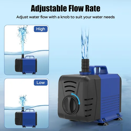 Miniatura 3 de Bomba sumergible de 550 GPH (2000 L/H, 35 W), bomba de fuente de agua con protección contra sobrecalentamiento, bomba de agua ultra silenciosa
