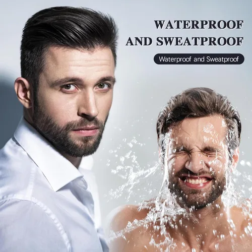 Miniatura 4 de Kit de aseo de barba negra resistente al agua de larga duración para hombre, bolígrafo de punta de micro-tenedor, cepillo de cerdas para bigote