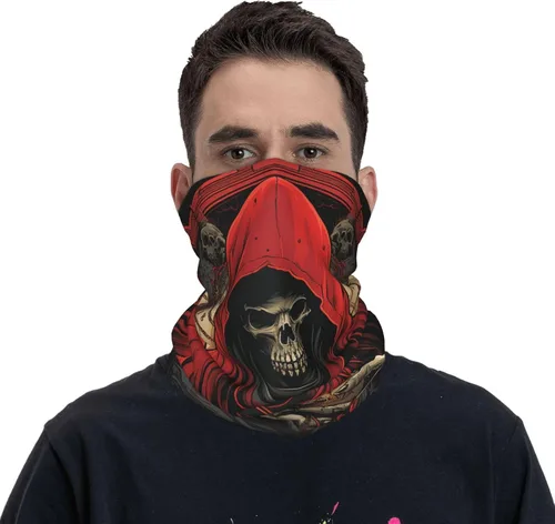 Miniatura 2 de CASGTNZ skull grim reaper Death angel Abstract red Neck Gaiter Face Cover Balaclava Gaiter Mask for Men Women Bandana for Motorcycle Cycling Riding