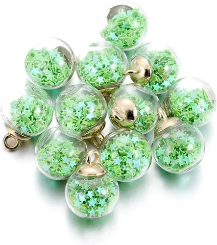 Miniatura 25 de 10 unids/lote de 0.630 in transparente bola de cristal encantos estrella lentejuelas colgantes para DIY pendientes collar joyería fabricación