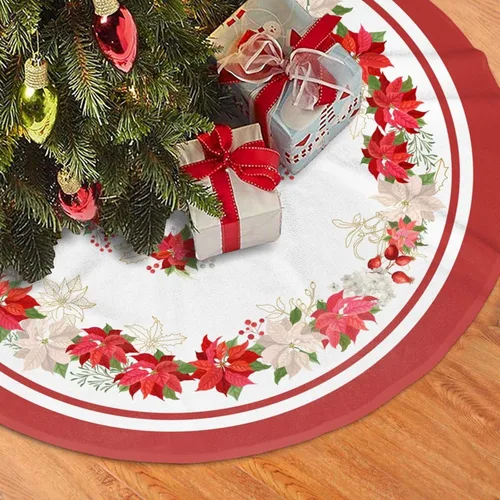 Miniatura 8 de Falda de Árbol de Navidad con Diseño de Dulces en Remolino de 36 Pulgadas, Alfombra de Árbol de Navidad, Decoración de Fiesta Navideña de Invierno 7