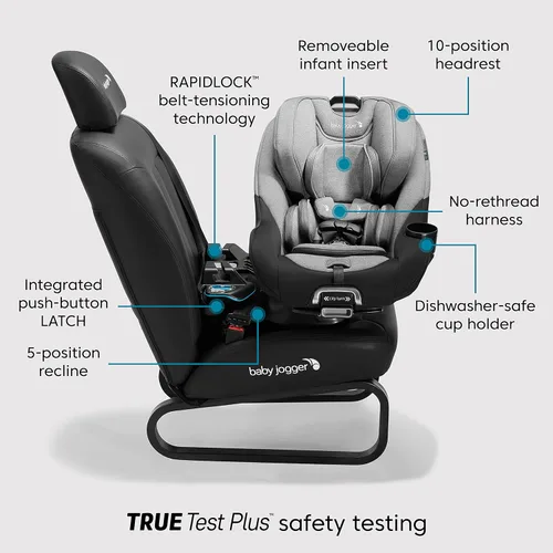 Miniatura 6 de Baby Jogger City Turn Asiento de Automóvil Convertible y Giratorio, Negro Ónix - Se Adapta desde Recién Nacido hasta Niño Pequeño con Modos