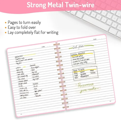 Miniatura 3 de Forvencer Cuaderno rayado en espiral con 300 páginas numeradas, diarios gruesos A5 para escribir con papel de 3.53 oz/m², cuadernos de tapa dura