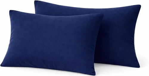 COTTON STICH™ Juego de 2 fundas de almohada para niños pequeños de 14 x 20 pulgadas, 100% algodón de 600 hilos, fundas de almohada suaves y Azul