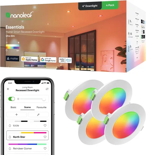 Nanoleaf Luces de techo LED inteligentes (4 pulgadas Downlight (4PK))
