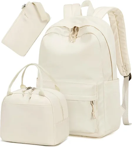 Miniatura 7 de BLUBOON Mochila escolar de lona, mochila escolar para adolescentes y niñas, escuela secundaria (Water Bule 3 en 1)