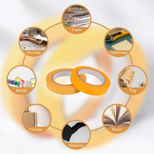 Miniatura 3 de 6 Rollos de Cinta de Línea Fina 1/16, 1/8, 1/5, 2/5, 1/2, 3/4 Pulgada x 50 Yardas Cinta de Enmascaramiento de Línea Fina Cinta Adhesiva para Pintura