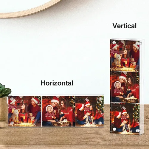Miniatura 4 de Boxalls Marco de fotos acrílico de 2 x 6 pulgadas, marco de fotos transparente de doble cara sin marco con escritorio magnético transparente