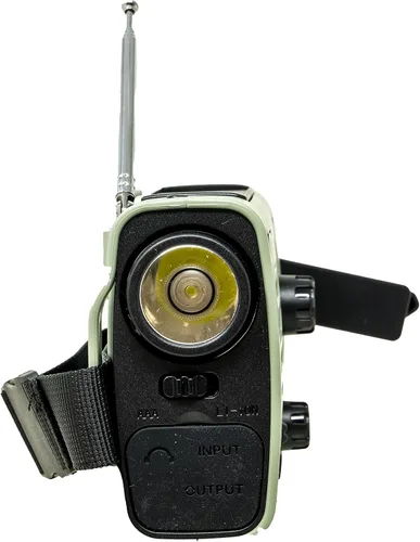 Miniatura 4 de Kaito KA380 Radio de emergencia y altavoz Bluetooth portátil - Radio meteorológica AM/FM NOAA recargable con panel solar y manivela verde militar