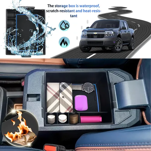 Miniatura 2 de SHAOHAO para Ford Maverick 2023 2024 2025 Organizador de Consola Central, Compatible con Accesorios Ford Maverick 2022 2023 2024 2025 XL/XLT/Lariat
