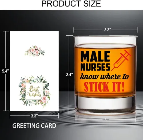 Miniatura 2 de AGMDESIGN Caja de regalo de cristal de whisky para enfermera masculina, regalo de jubilación para trabajadores de la salud, regalos divertidos