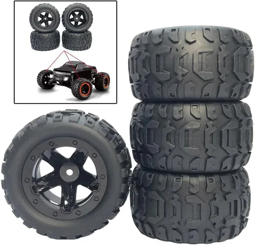 Miniatura 7 de NC Neumáticos de coche RC 1/16 1/12 1/14 modelo de montaje para 124019 para HBX 16889 124018, negro