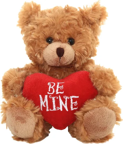 Miniatura 9 de Plushland Oso de Peluche Mocha Corazón - Sé Mío - Oso de Peluche para Niños y Adultos - Almohada de Corazón Bordado - Marrón - 6 pulgadas