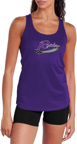 Miniatura 52 de Camiseta deportiva sin mangas oficial de NCAA Collegiate para mujer, con espalda cruzada, colección con logotipo primario