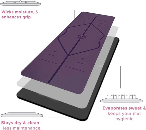 Miniatura 9 de Liforme Esterilla de yoga original – Bolsa de yoga gratuita incluida – Sistema de alineación patentado, agarre guerrero, antideslizante, ecológico