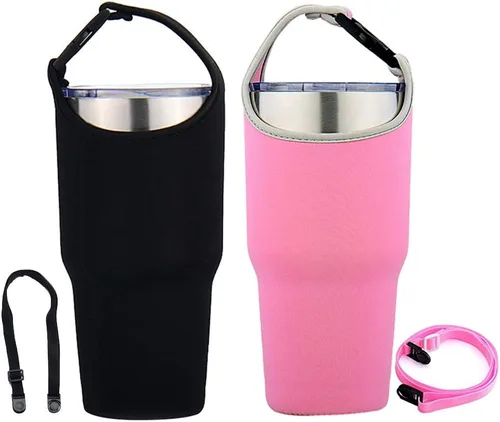 Miniatura 9 de Paquete de 2 soportes para vasos, funda de neopreno con correa, bolsa de 30 onzas para YETI, Rtic, Atlin, Ozark Trail, Rambler