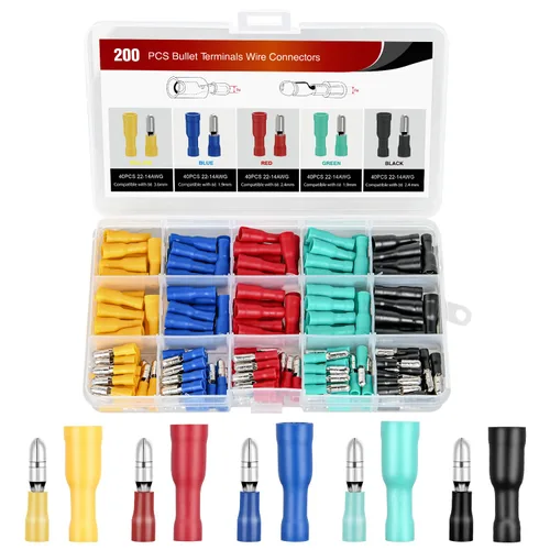 Miniatura 19 de Nilight 200 PCS Conectores de Empalme Termorretráctiles - Conectores de Cable Impermeables - Terminales Eléctricos de Grado Marino Automotriz - Kit