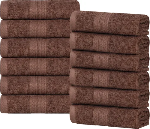 Miniatura 58 de Superior Juego de 6 toallas de mano de algodón ecológico, toallas pequeñas para spa, hotel, baño de invitados, cocina, secado rápido, suave